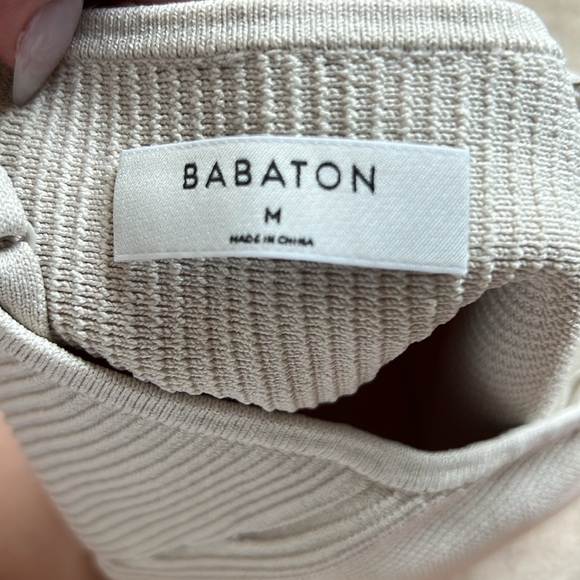 Babaton sculpt knit spaghetti strap waist length in matte pearl medium - Picture 3 of 3